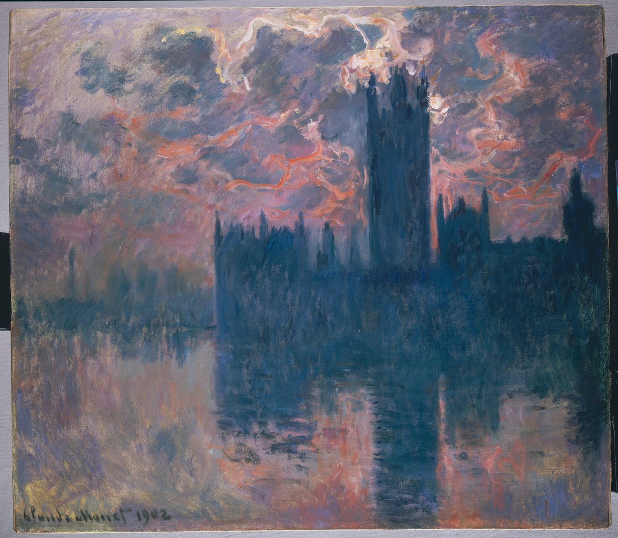 Case del Parlamento al tramonto da Claude Monet