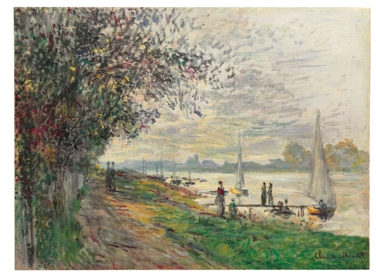 La riva del Petit-Gennevilliers, tramonto, 1875 da Claude Monet