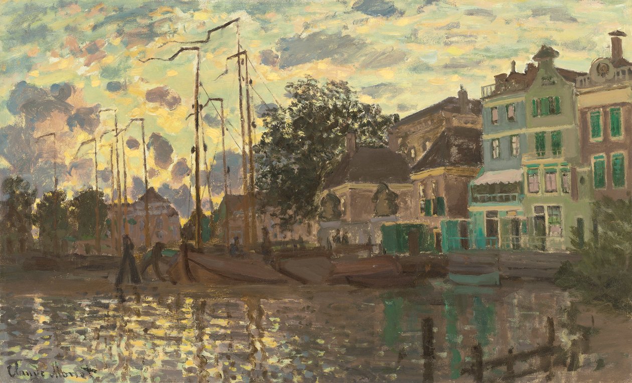 Le Dam a Zaandam, la sera da Claude Monet