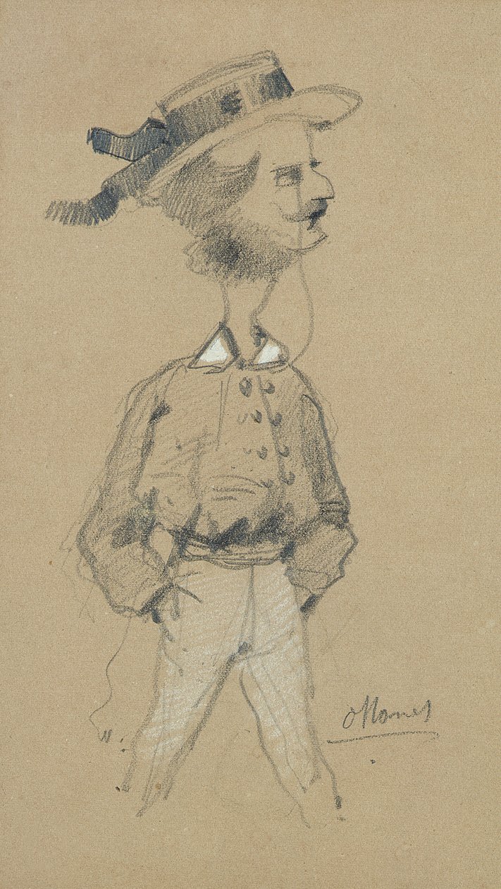 Uomo con cappello di paglia, 1857 da Claude Monet