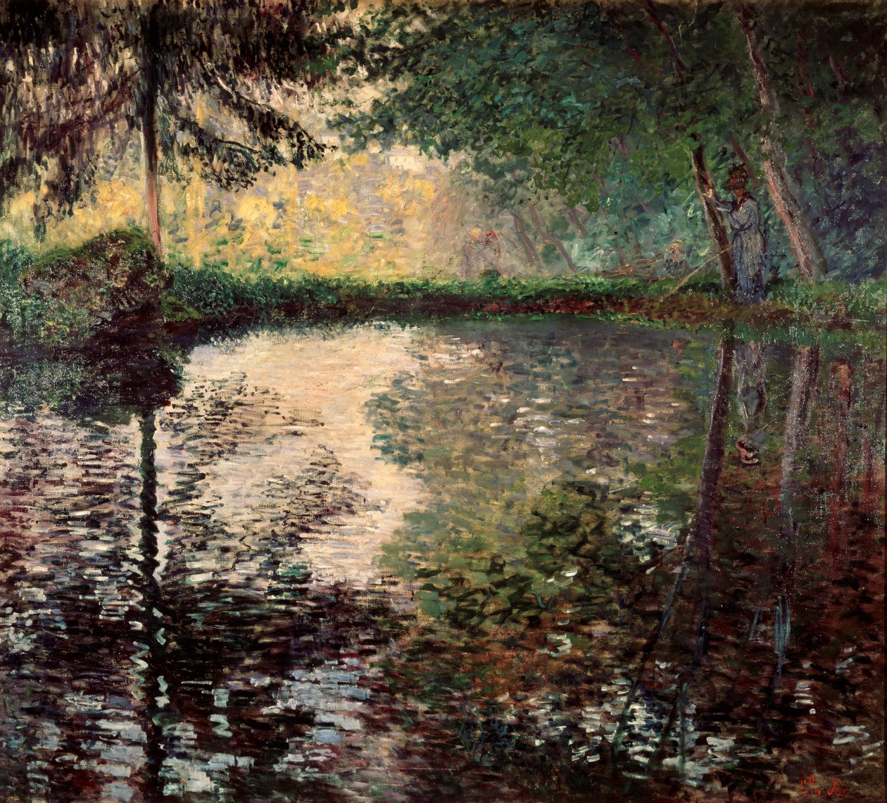 Stagno a Montgeron, c1876 da Claude Monet