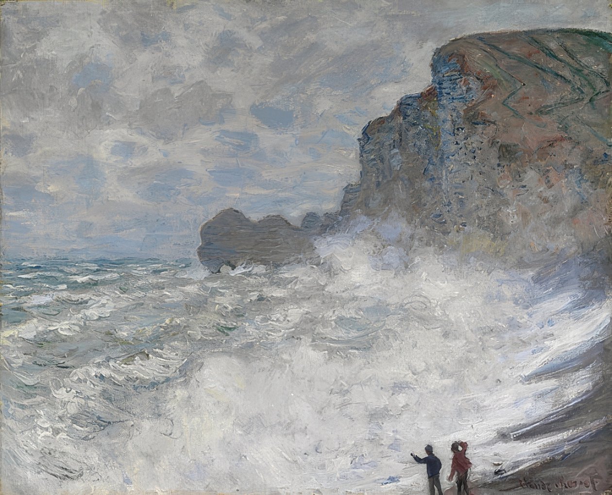 Tempo burrascoso a Étretat da Claude Monet