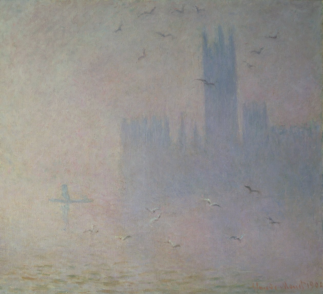 Gabbiani sopra il Parlamento, 1904 da Claude Monet