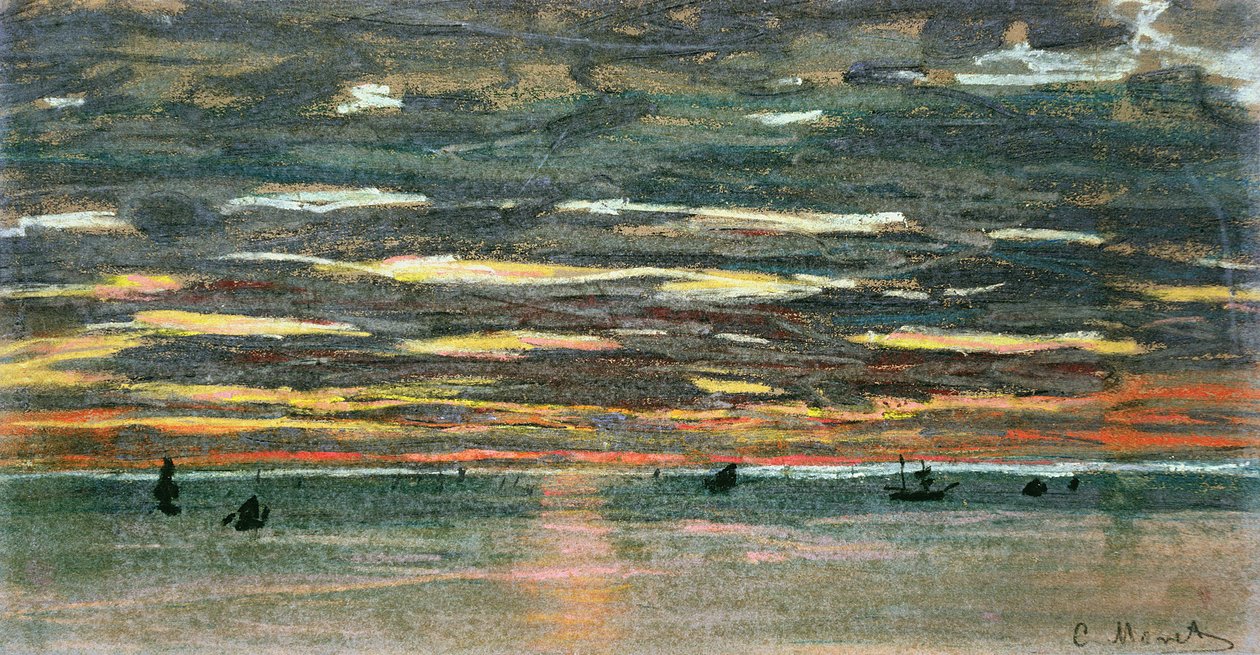 Tramonto sul mare da Claude Monet