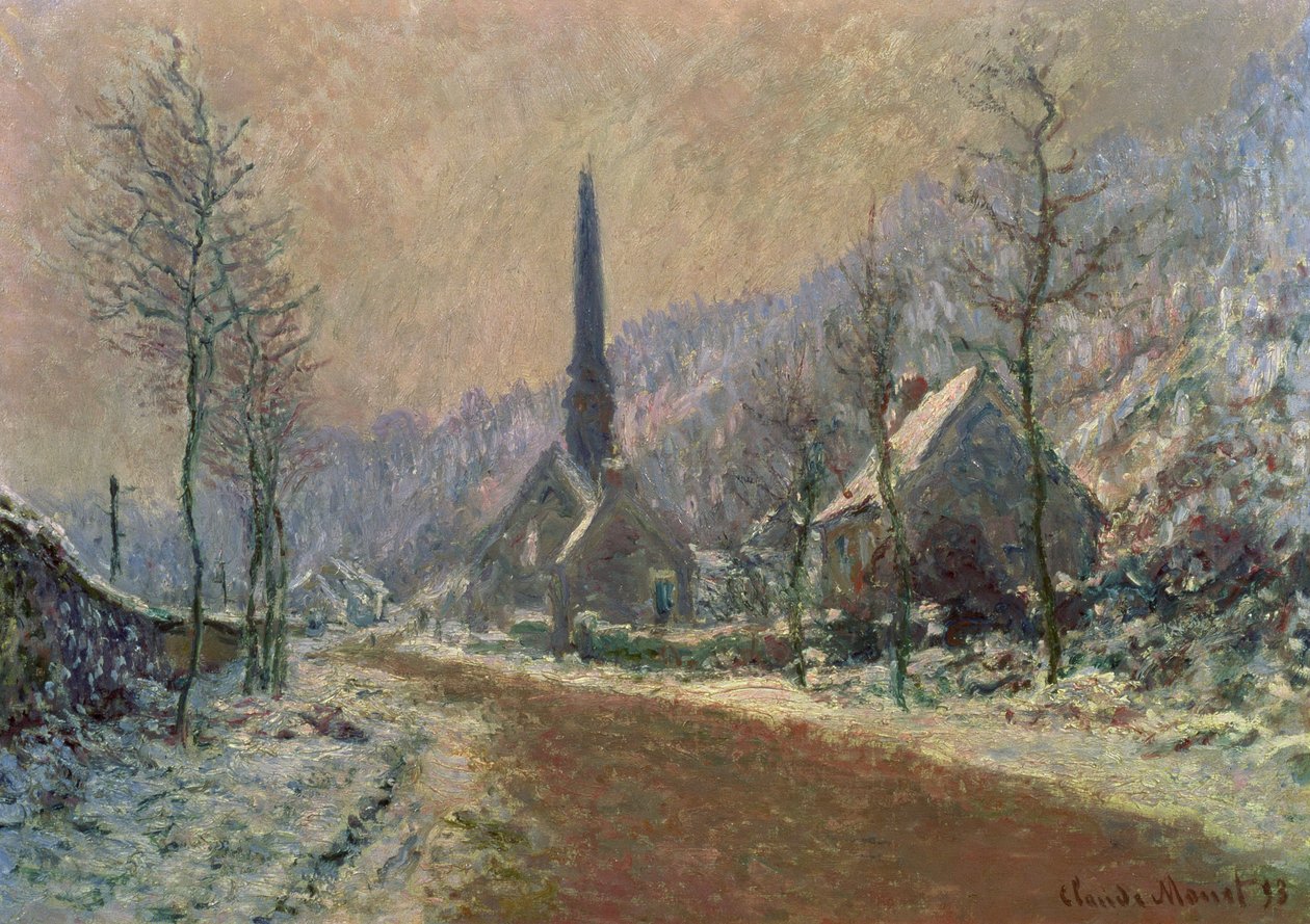 La Chiesa di Jeufosse in Inverno da Claude Monet