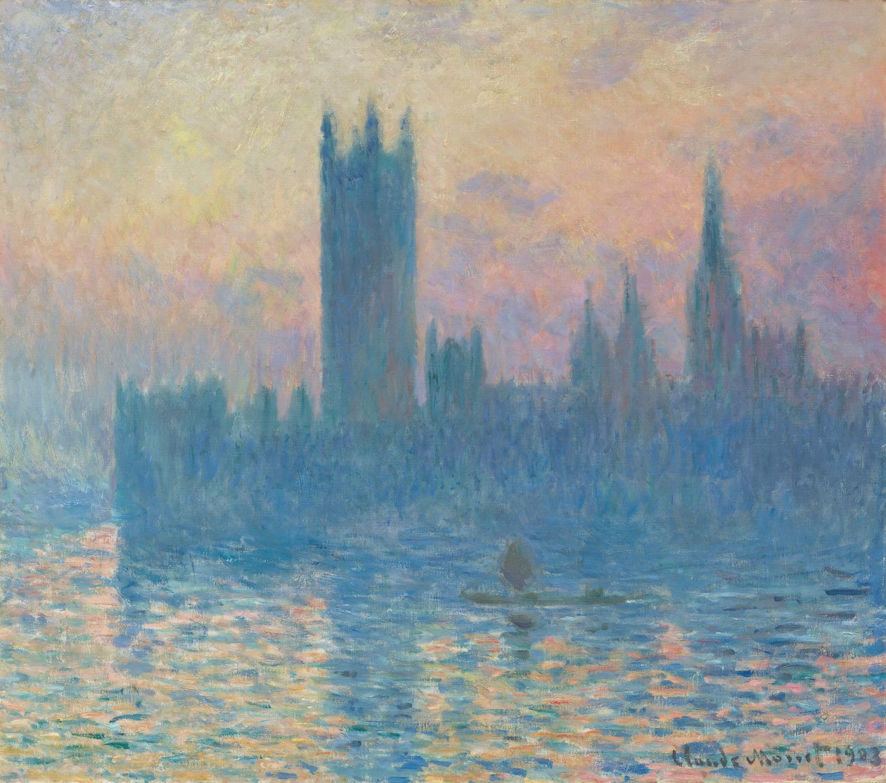 Le Case del Parlamento, Tramonto da Claude Monet