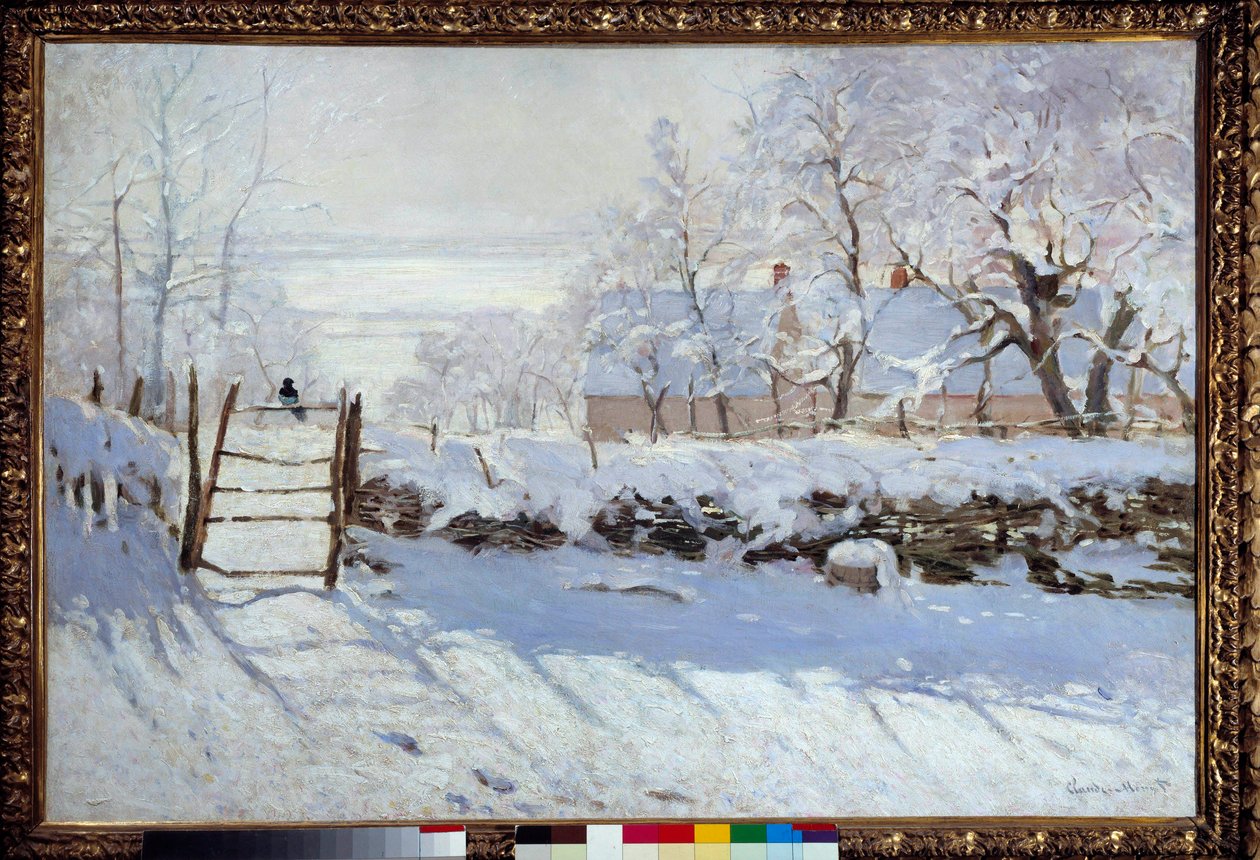 La gazza (un paesaggio innevato, Etretat) da Claude Monet
