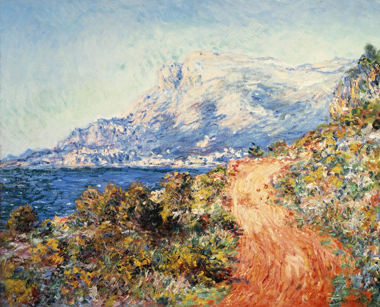 La strada rossa vicino a Mentone, 1884 da Claude Monet