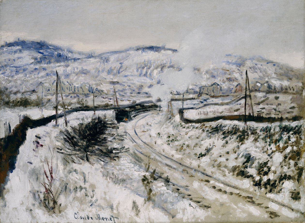 Treno nella neve ad Argenteuil da Claude Monet