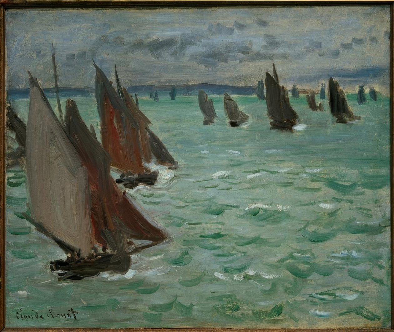 Barche a vela in mare da Claude Monet