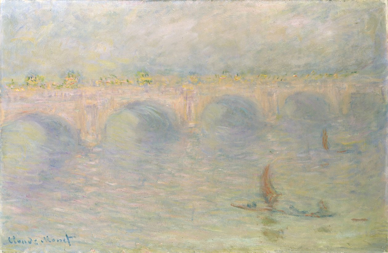 Ponte di Waterloo, effetto di luce solare, 1899-1901 da Claude Monet