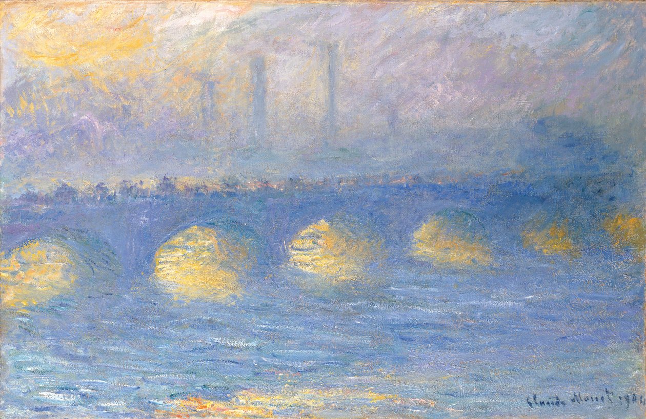 Ponte di Waterloo, tempo coperto, 1904 da Claude Monet