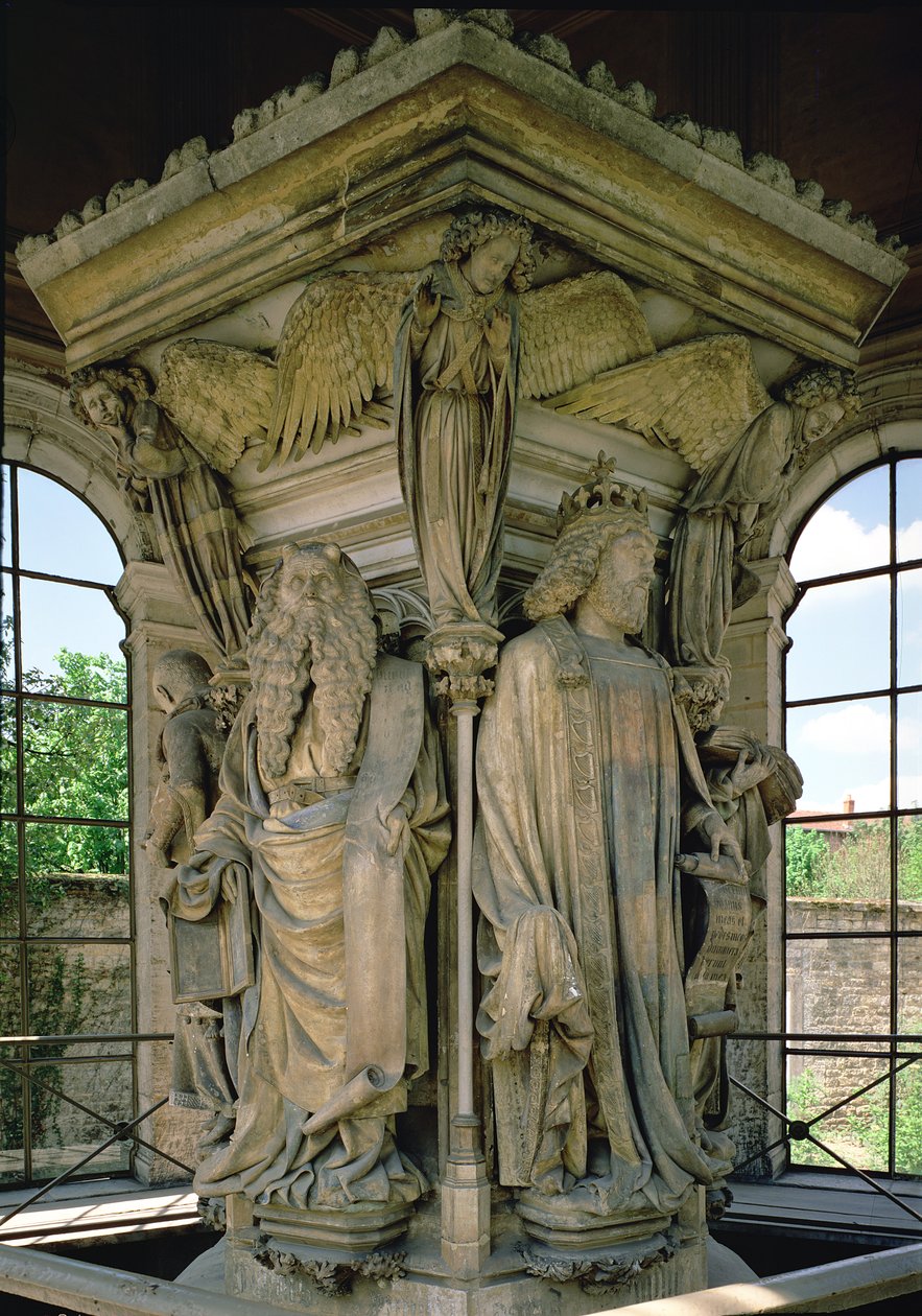 Il pozzo di Mosè, Davide e Mosè, 1395-1404 da Claus and Malouel, Jean Sluter