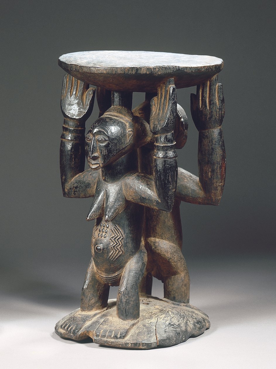 Sgabello Luba Hemba da Congolese Congolese