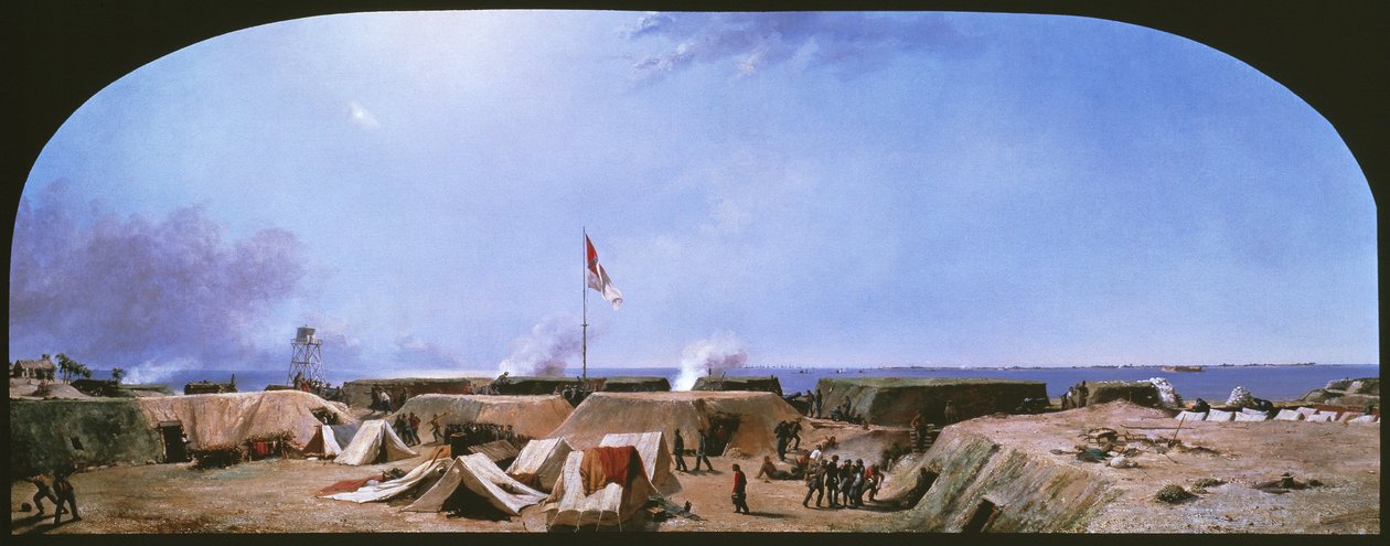 Bombardamento di Fort Moultrie, Porto di Charleston, Carolina del Sud da Conrad Wise Chapman