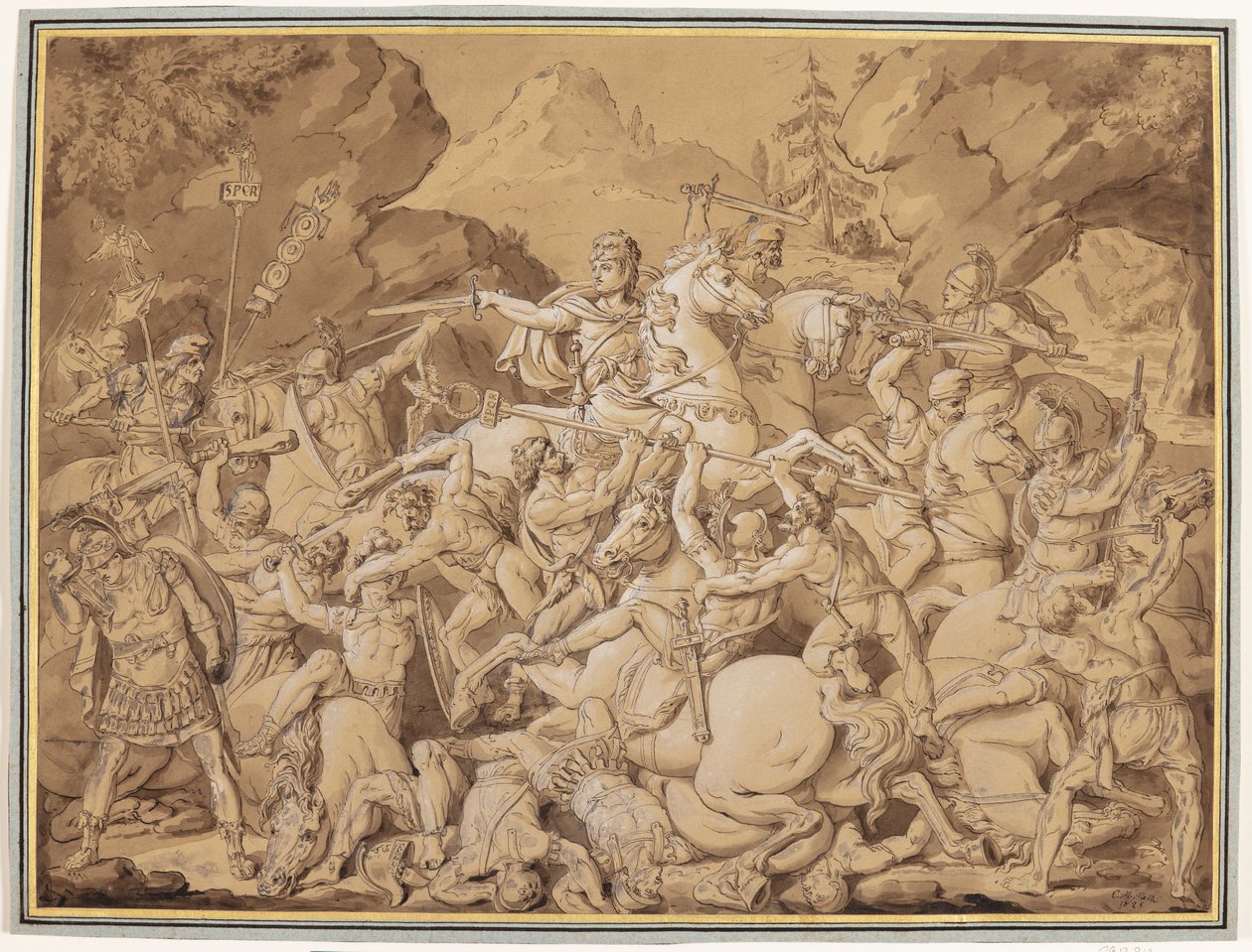 Scena di battaglia antica da Conrad Martin Metz