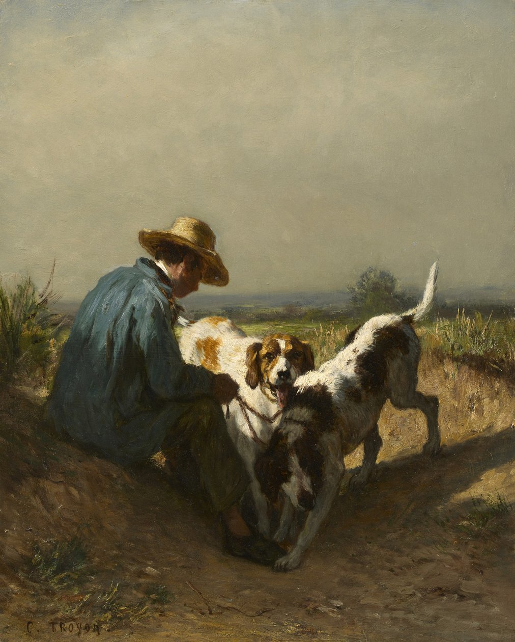Il guardiacaccia, anni 1850 da Constant Emile Troyon