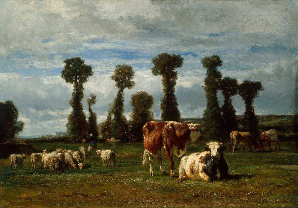 Pascolo in Normandia, 1852 da Constant Troyon