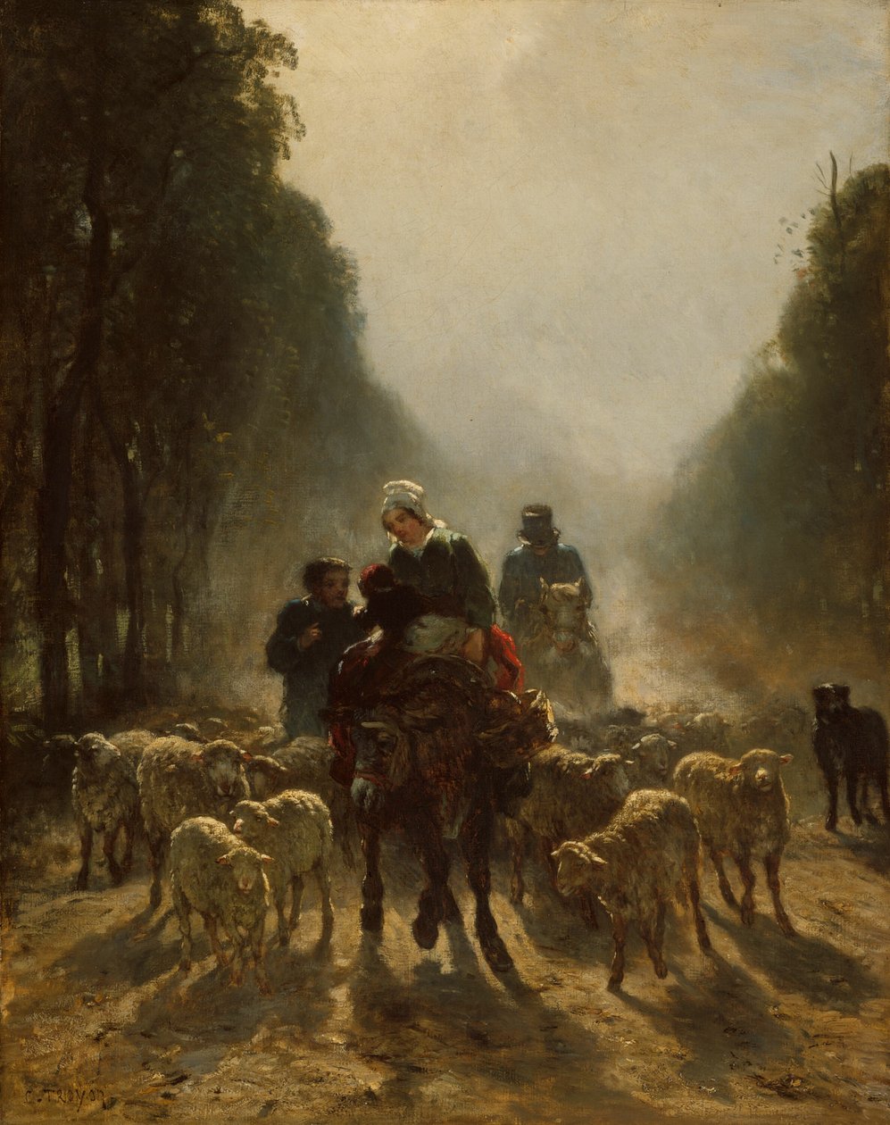 La strada per il mercato da Constant Troyon