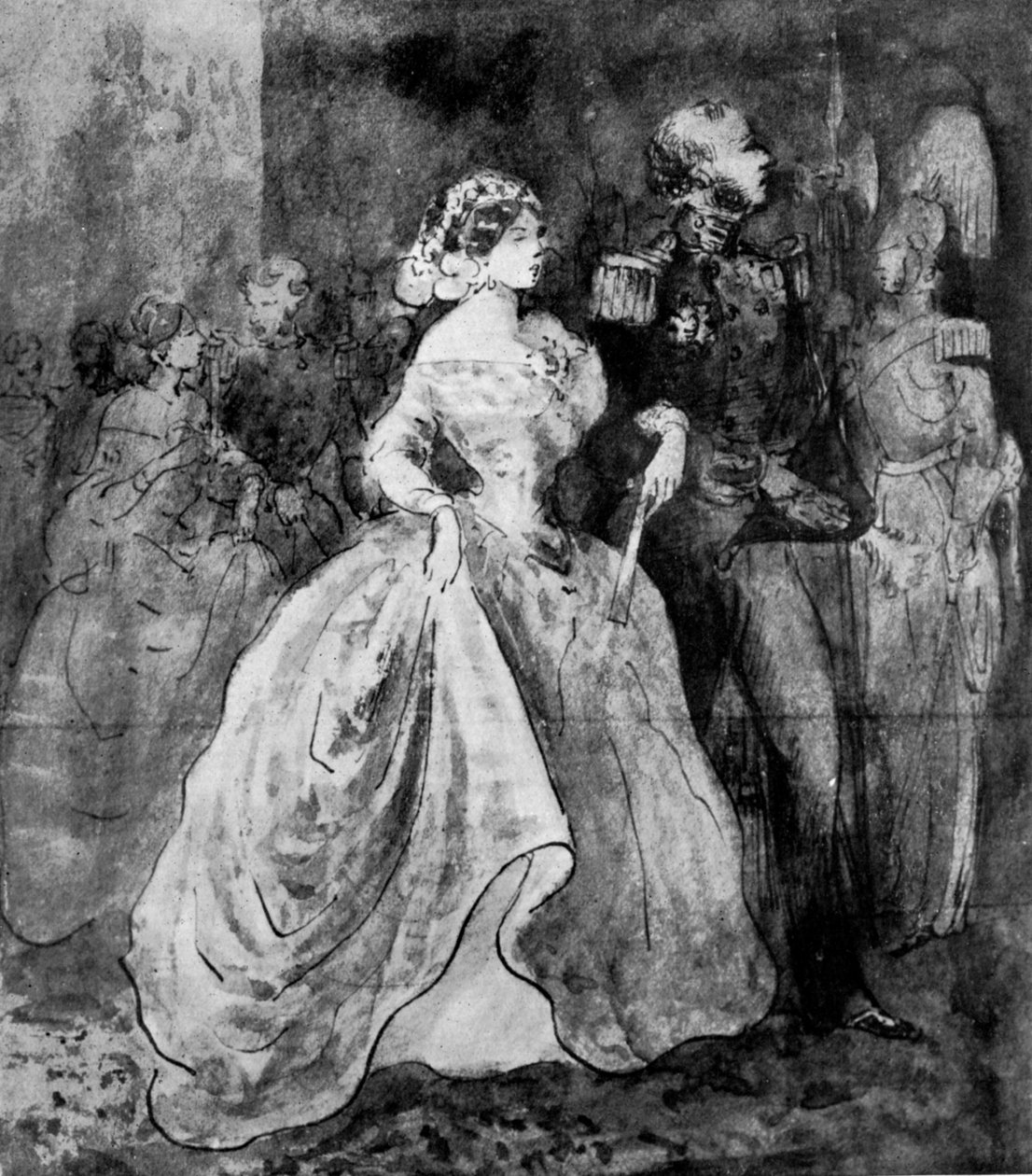 Una ricezione a corte, XIX secolo, 1930 da Constantin Guys