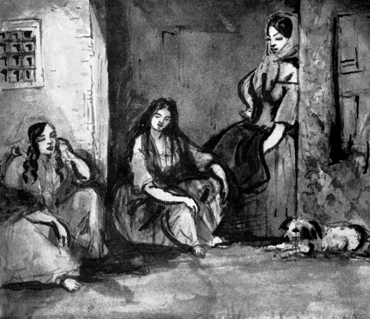 Sulla soglia, 19° secolo, 1930 da Constantin Guys