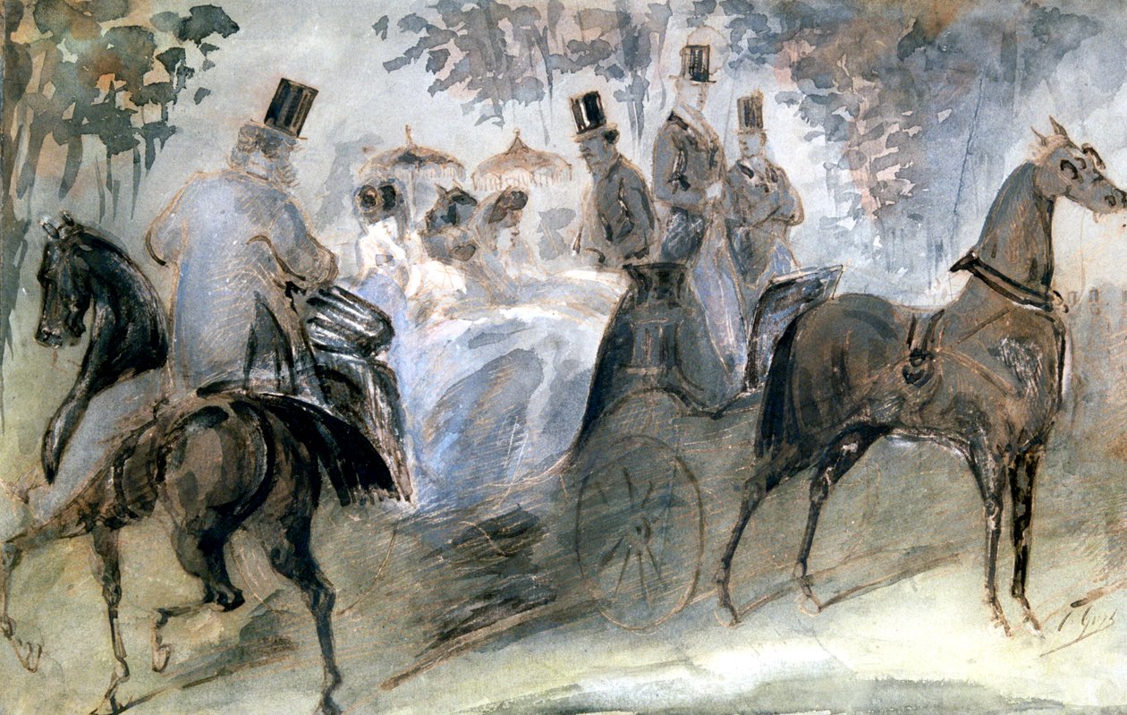Il cavallo elegante e i cavalieri, c1822-1892 da Constantin Guys