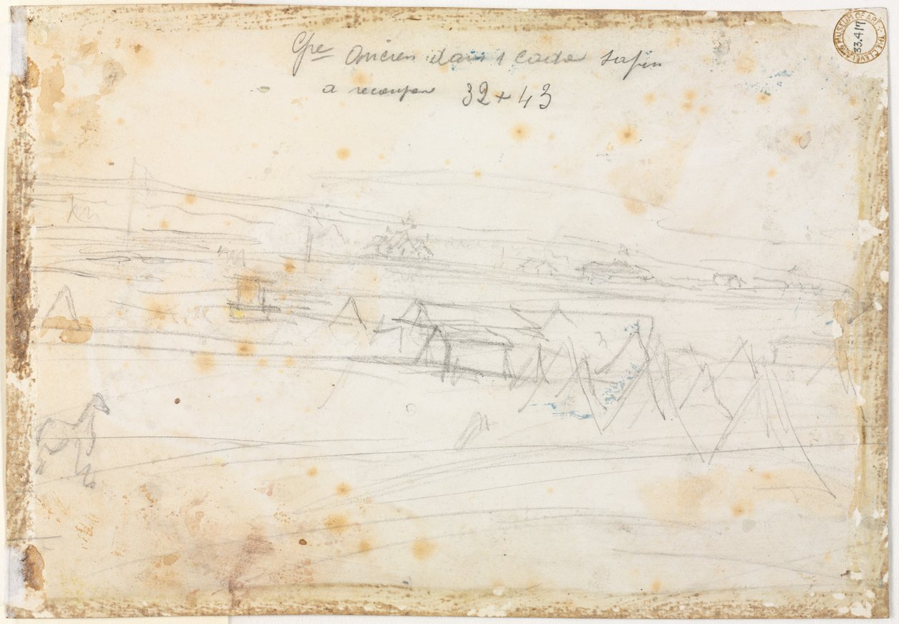 Scena di accampamento di guerra (verso), XIX secolo da Constantin Guys