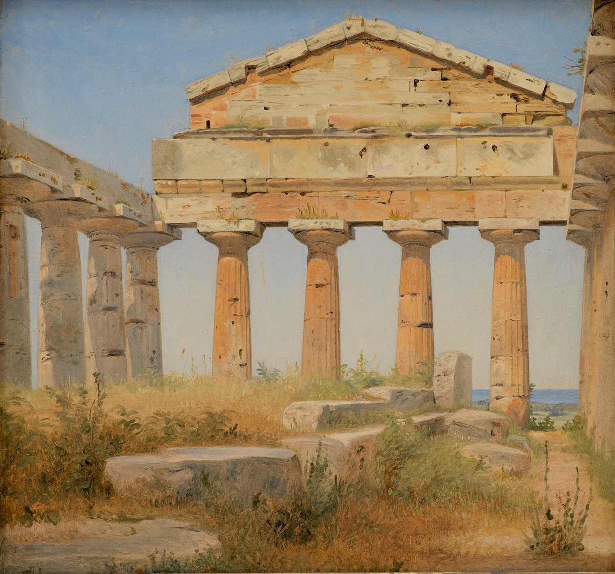 Il Tempio di Atena a Paestum, 1838 da Constantin Hansen