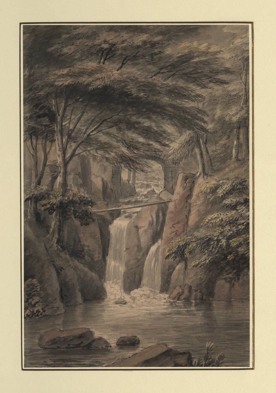 Cascata a casa di Sir Michael Fleming, 1780 da Copplestone Warre Bamfylde