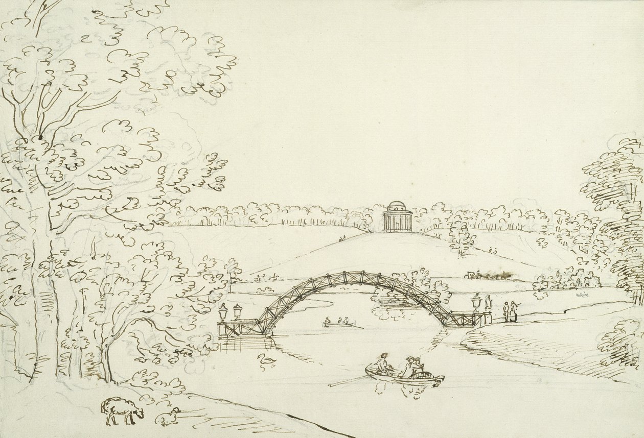 Stourhead, c.1780s (penna e inchiostro su carta) da Copplestone Warre Bamfylde