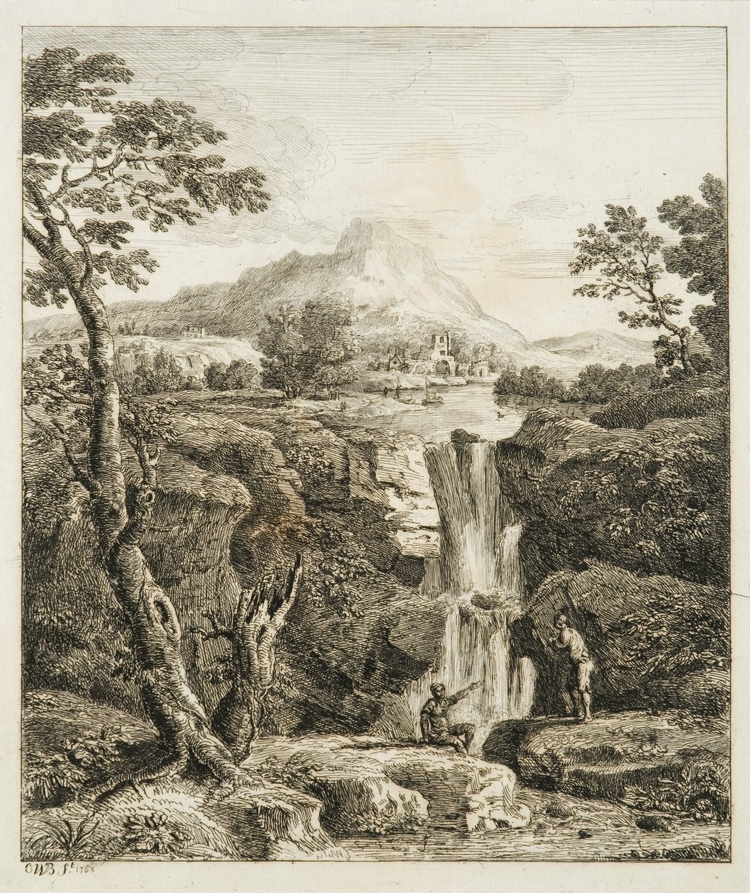 Paesaggio con cascata da Copplestone Warre Bamfylde