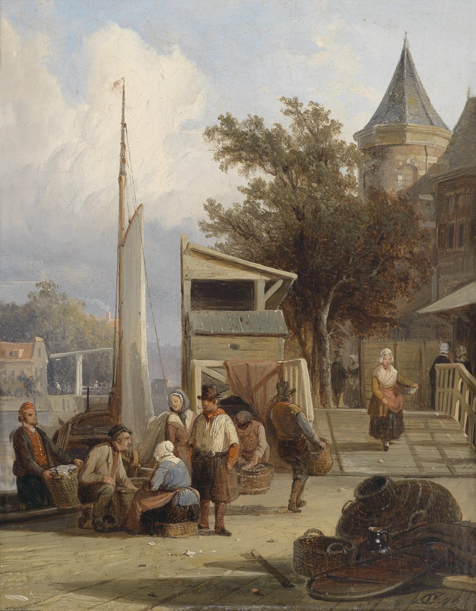 Pescatori al molo da Cornelis Springer