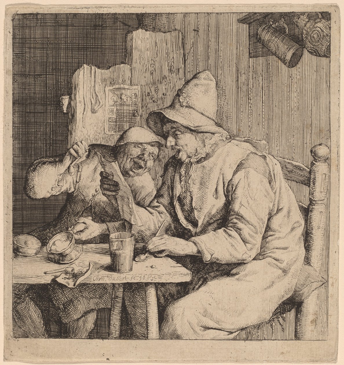 Due contadini che cantano da Cornelis Dusart