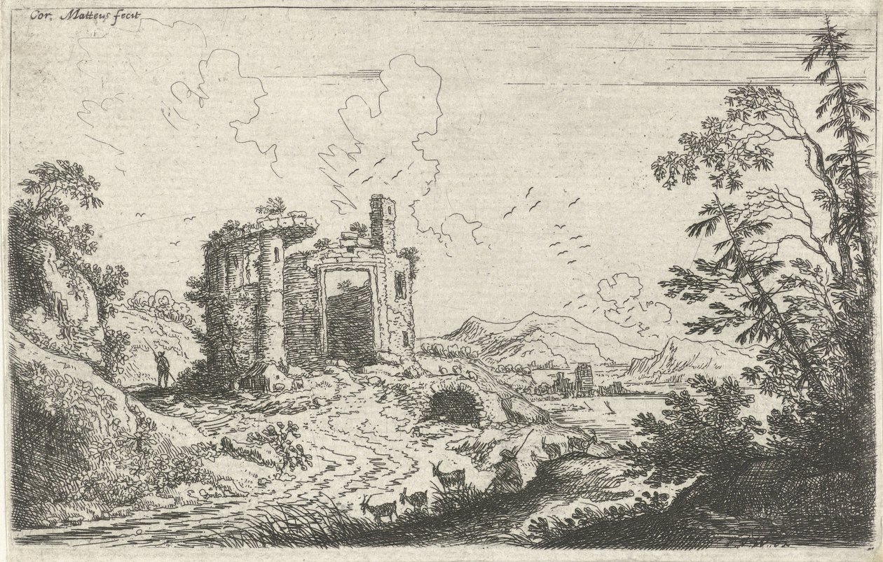 Paesaggio con un Capraio da Cornelis Matthieu