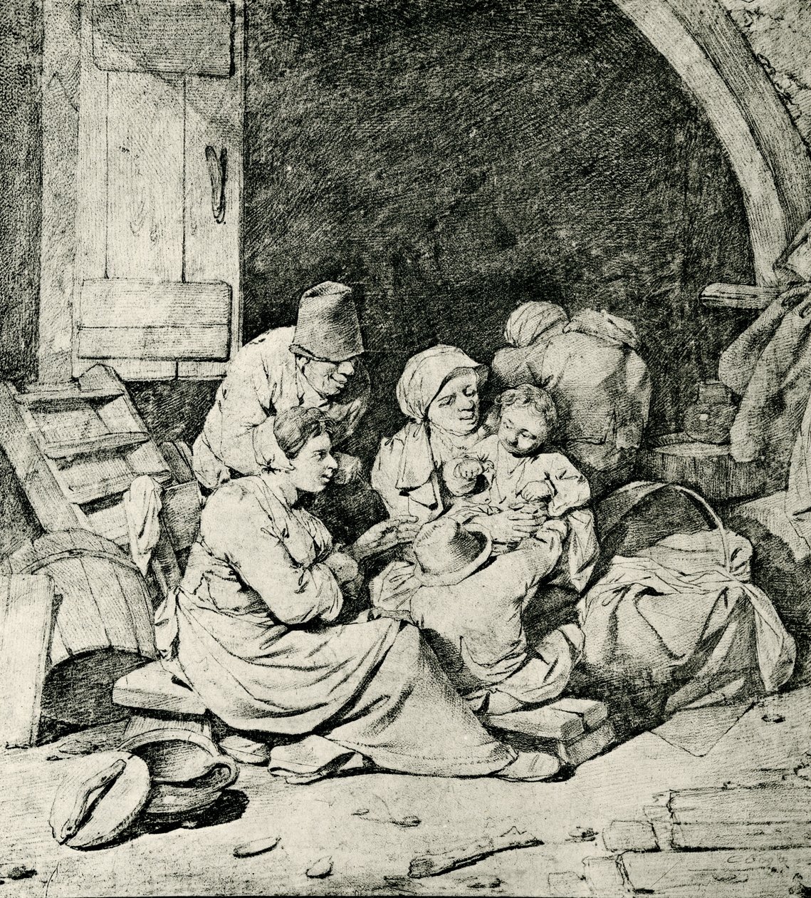 Famiglia di contadini olandesi da Cornelis Pietersz Bega