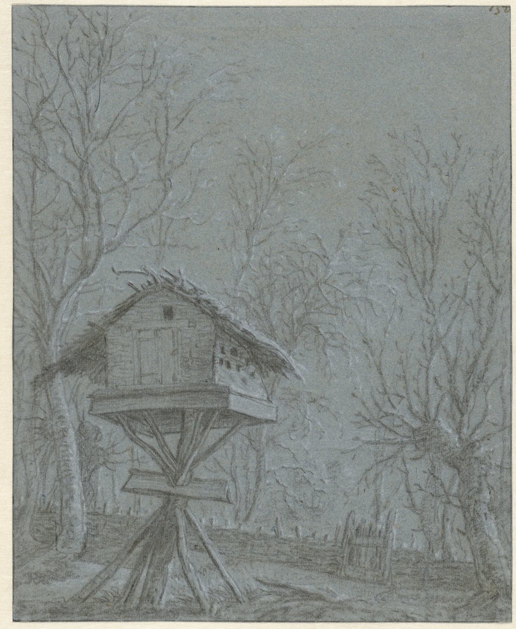 Colombaia tra gli alberi da Cornelis Saftleven (possibly)