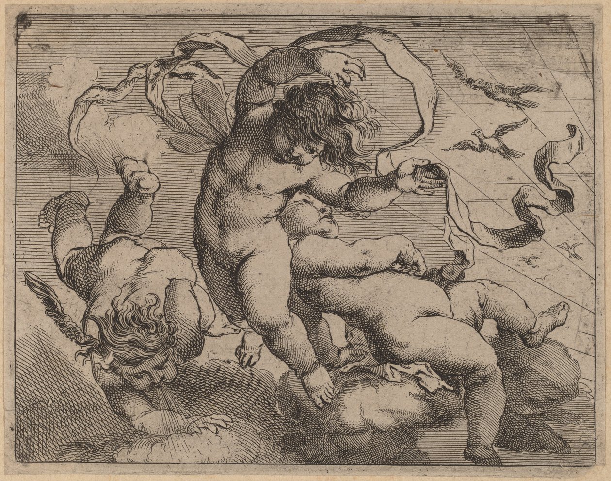 Tre putti volanti da Cornelis Schut I