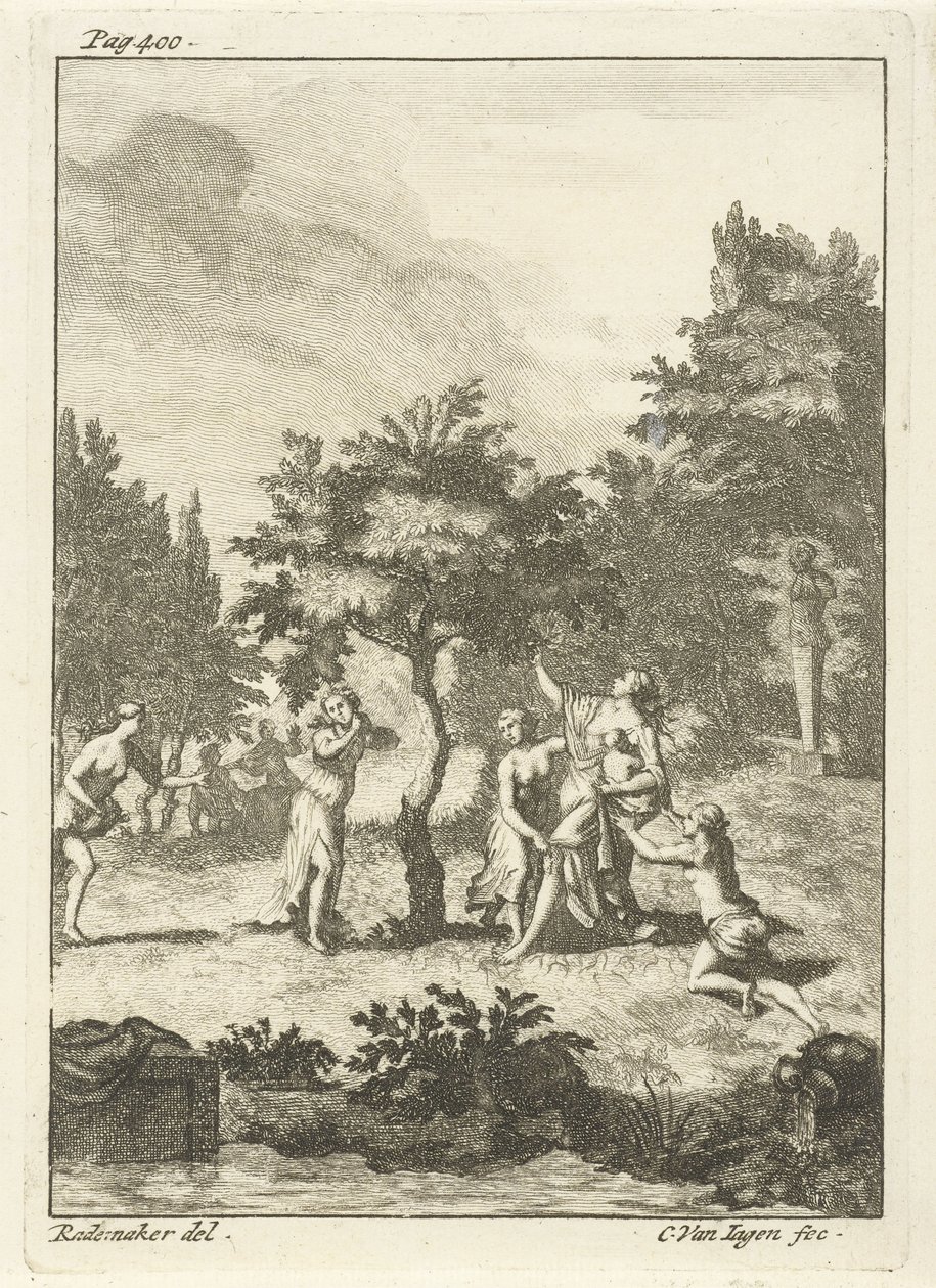 Ninfe sotto un albero da Cornelis van Jagen