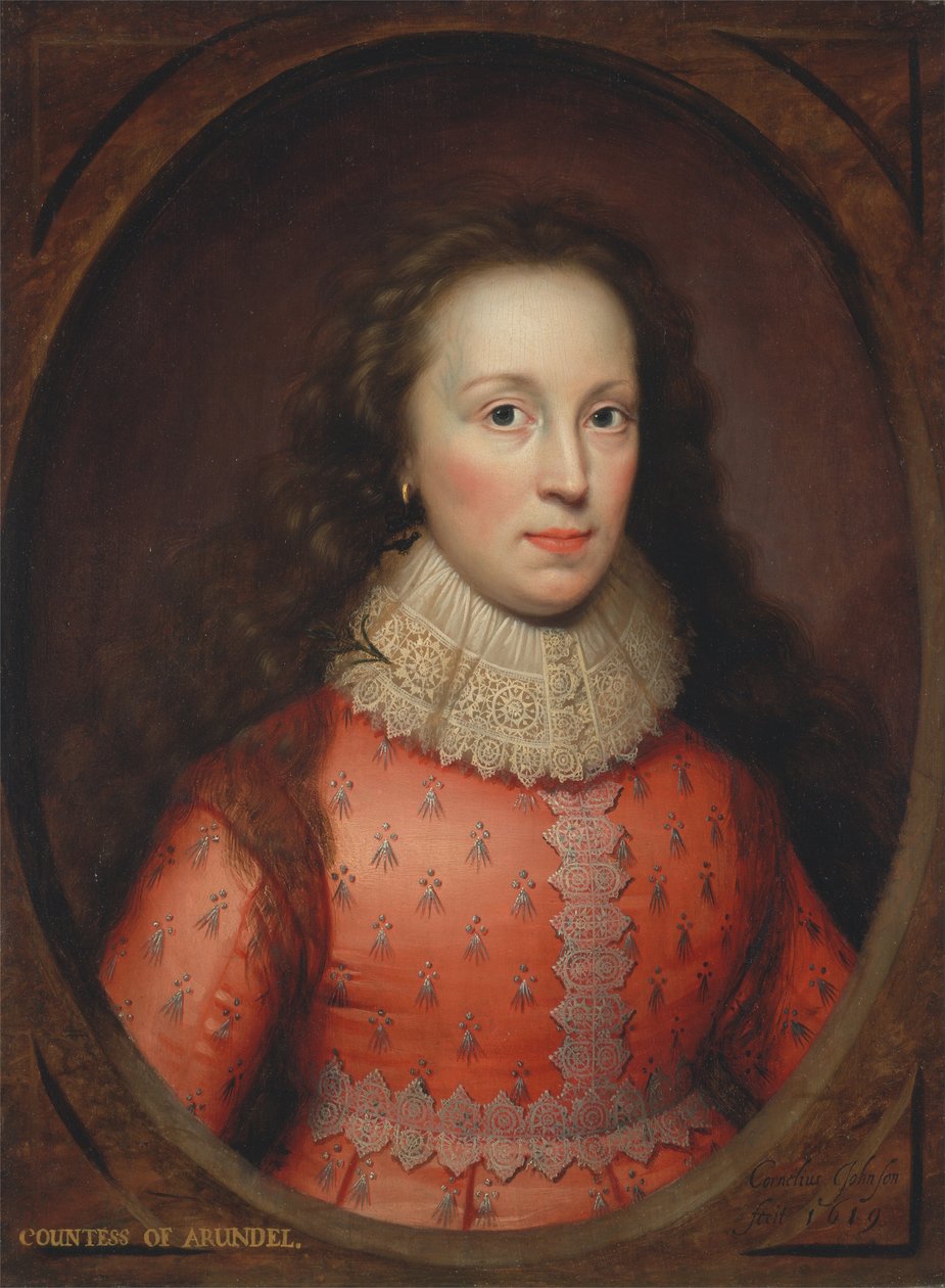 Ritratto di una donna, tradizionalmente identificata come la Contessa di Arundel da Cornelius I Johnson