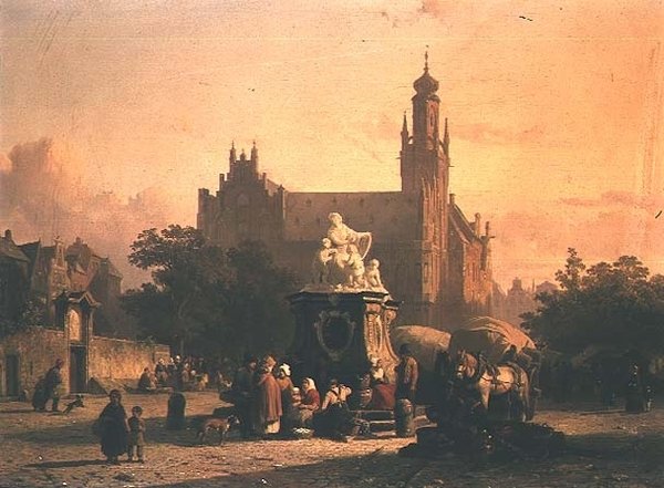 Una piazza cittadina da Cornelius Springer
