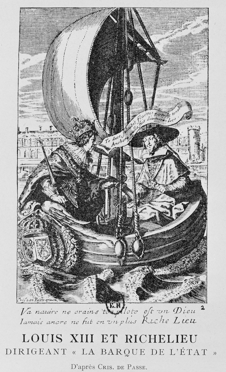 Luigi XIII e Richelieu da Crispin I de (after) Passe