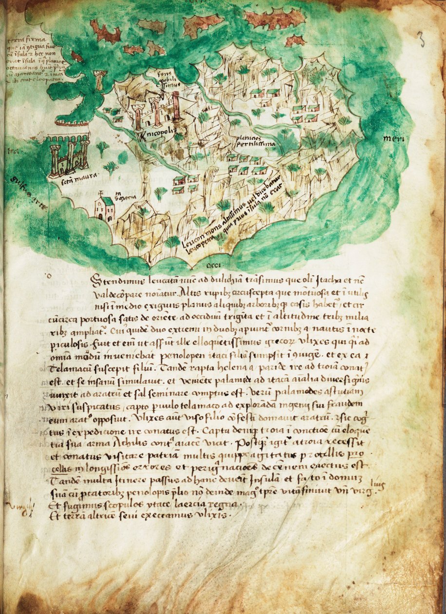 Carta di Paxos, c.1420 da Cristoforo Buondelmonti