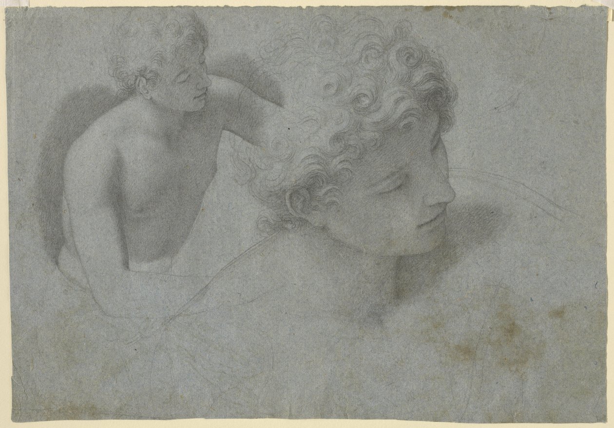 Due studi di un giovane, c.1600-10 da Cristoforo Roncalli