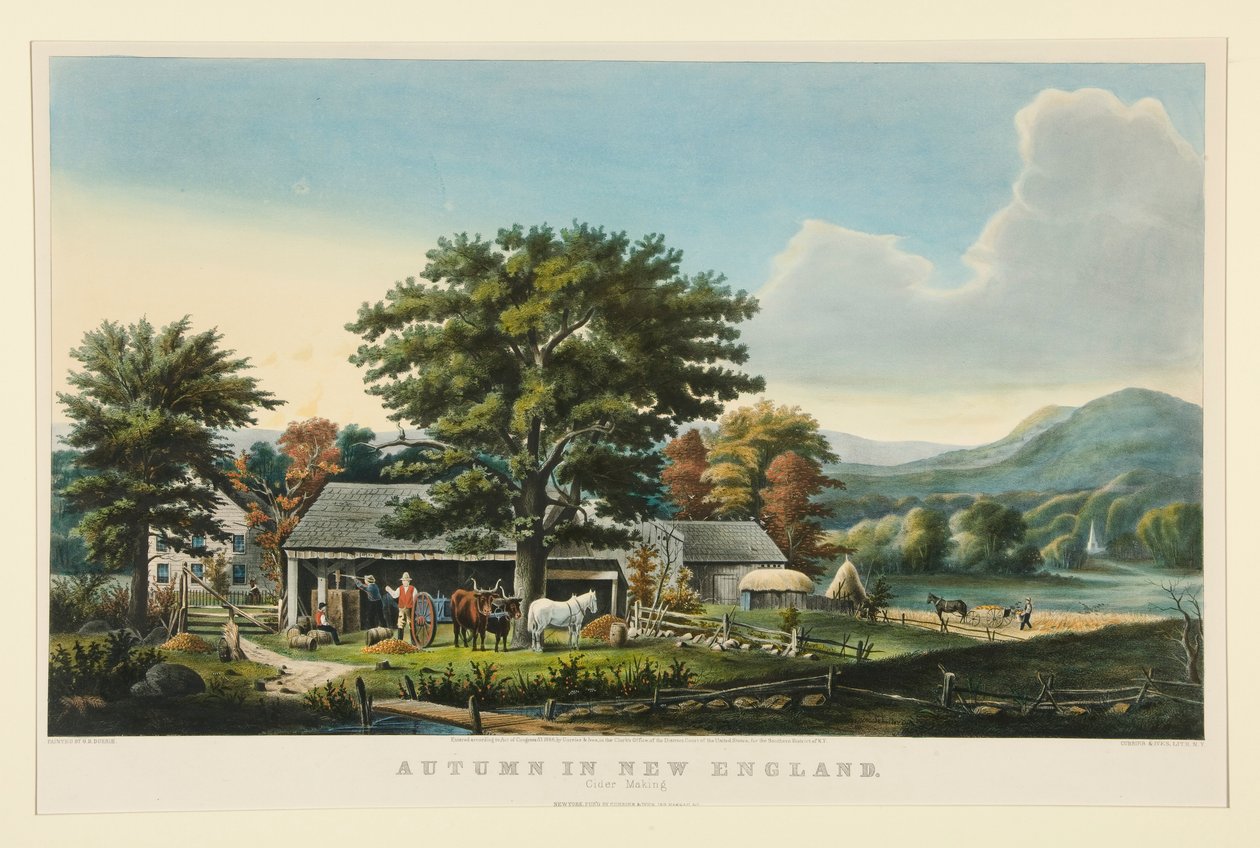 Autunno nel New England: Produzione di Sidro da Currier and Ives