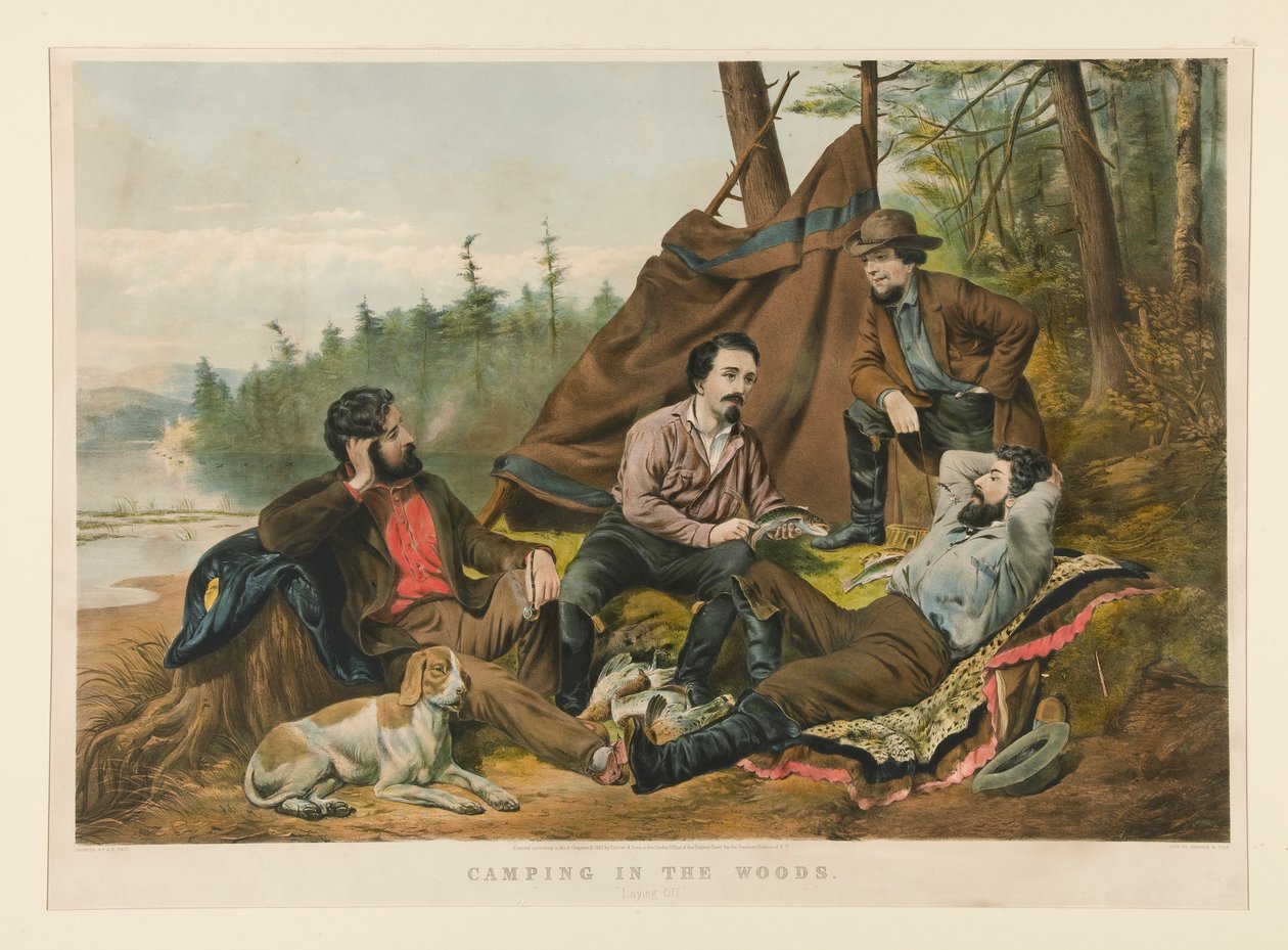 Campeggio nei boschi da Currier and Ives