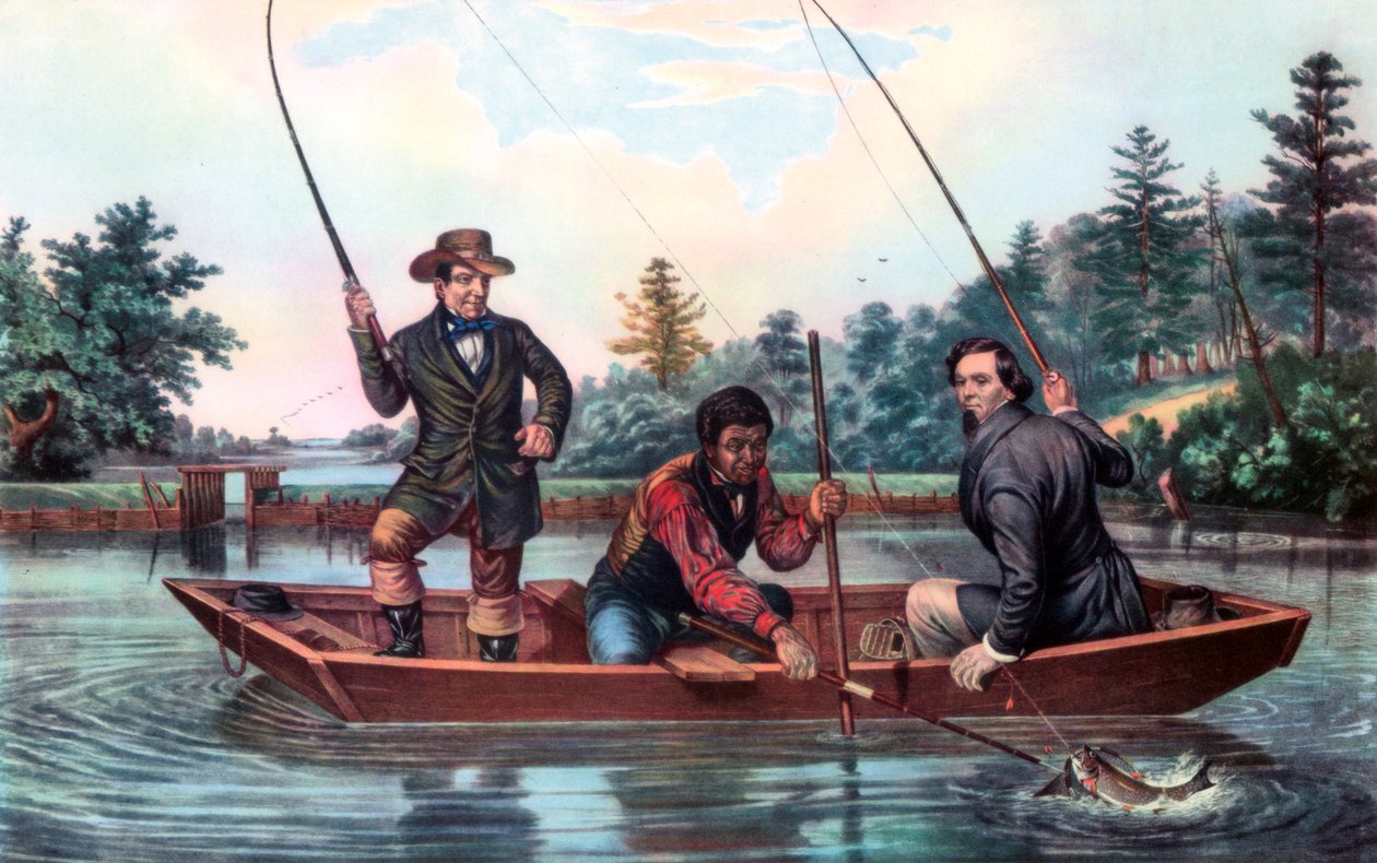 Catturare una trota da Currier and Ives