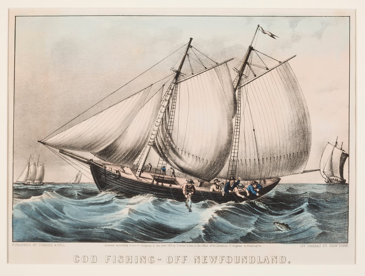Pesca del merluzzo - Al largo di Terranova da Currier and Ives