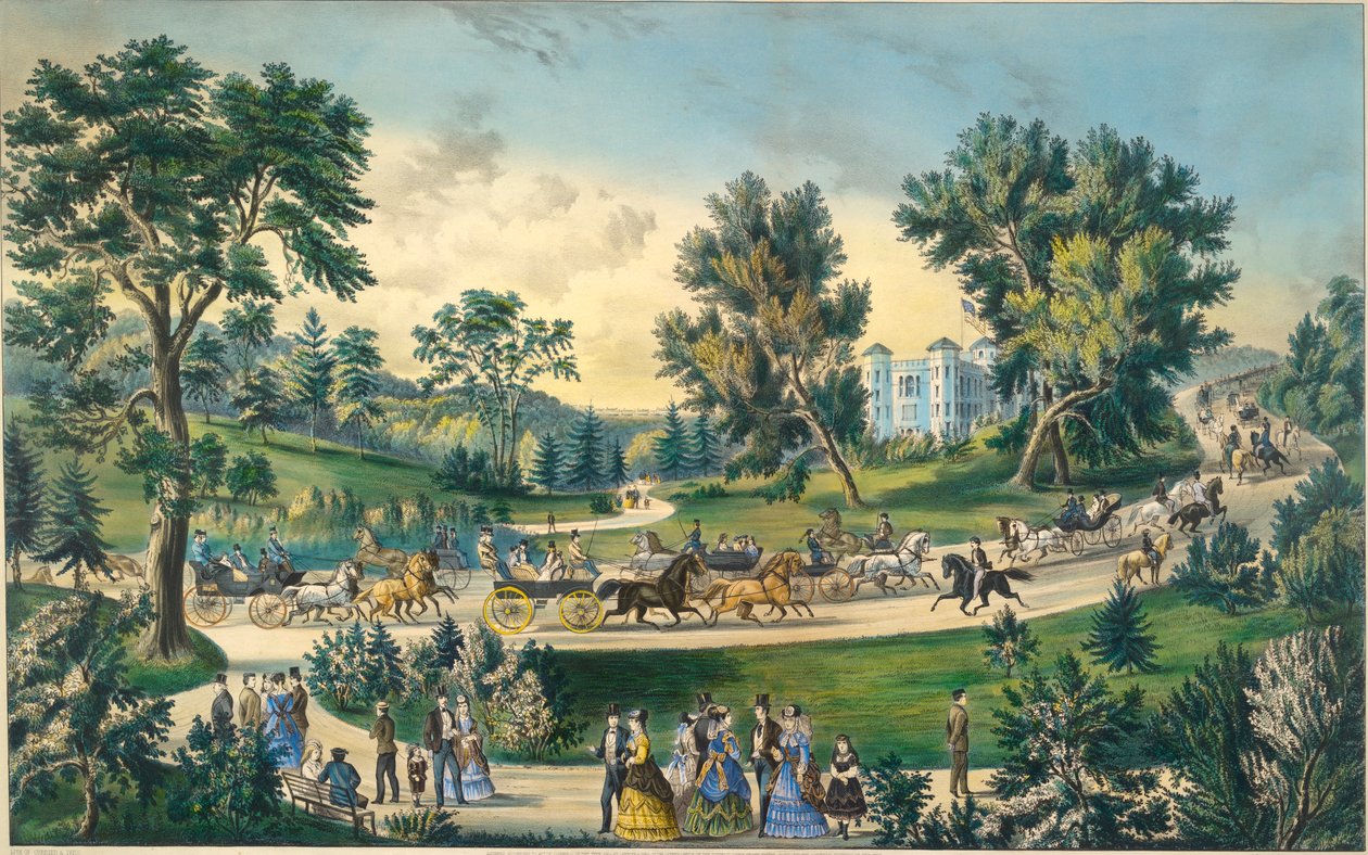 The Grand Drive, Central Park N.Y. da Currier and Ives
