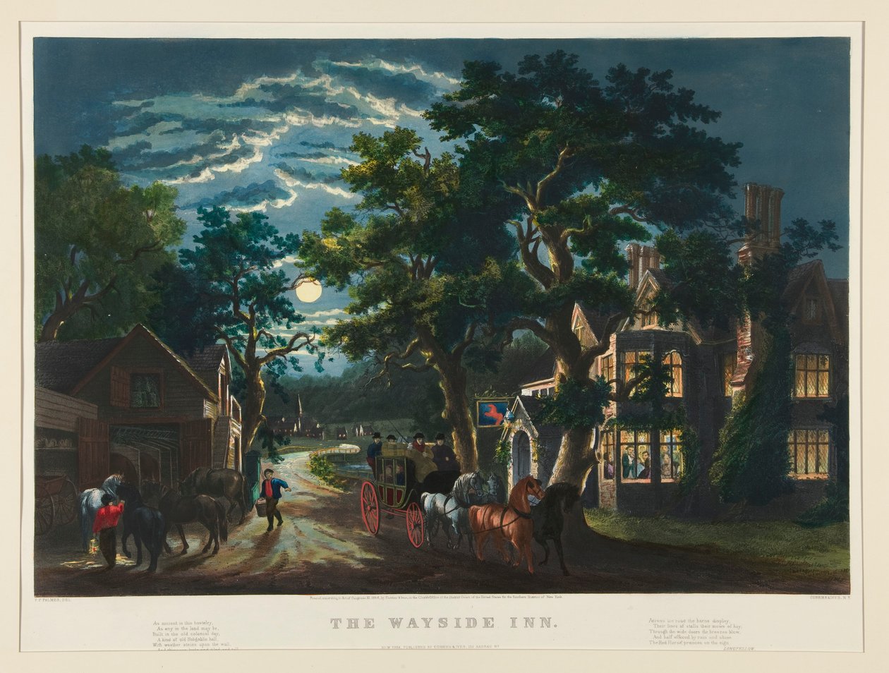 La locanda sul ciglio della strada da Currier and Ives