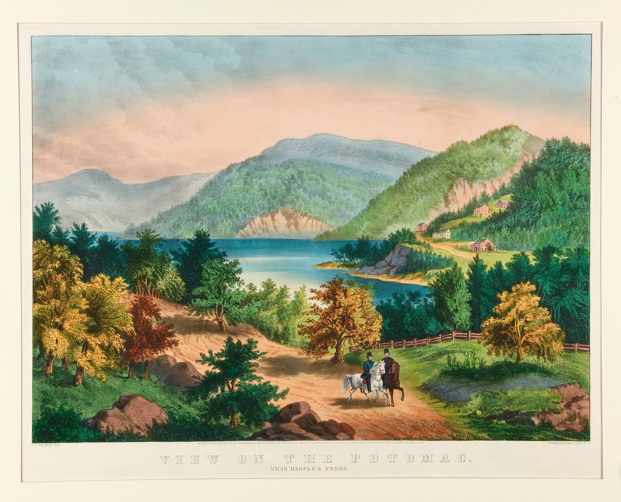 Veduta sul Potomac vicino a Harper da Currier and Ives